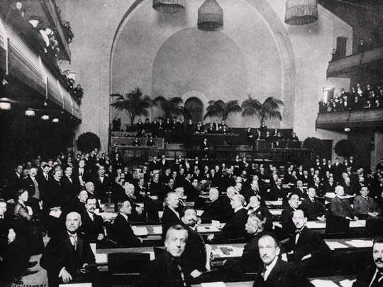 Image - The first meeting of the League of Nations (Geneva 1920).